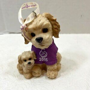 2015 Mom & Puppy Terrier Dogs Figurine Holiday Ornament March of Dimes 3"x4"